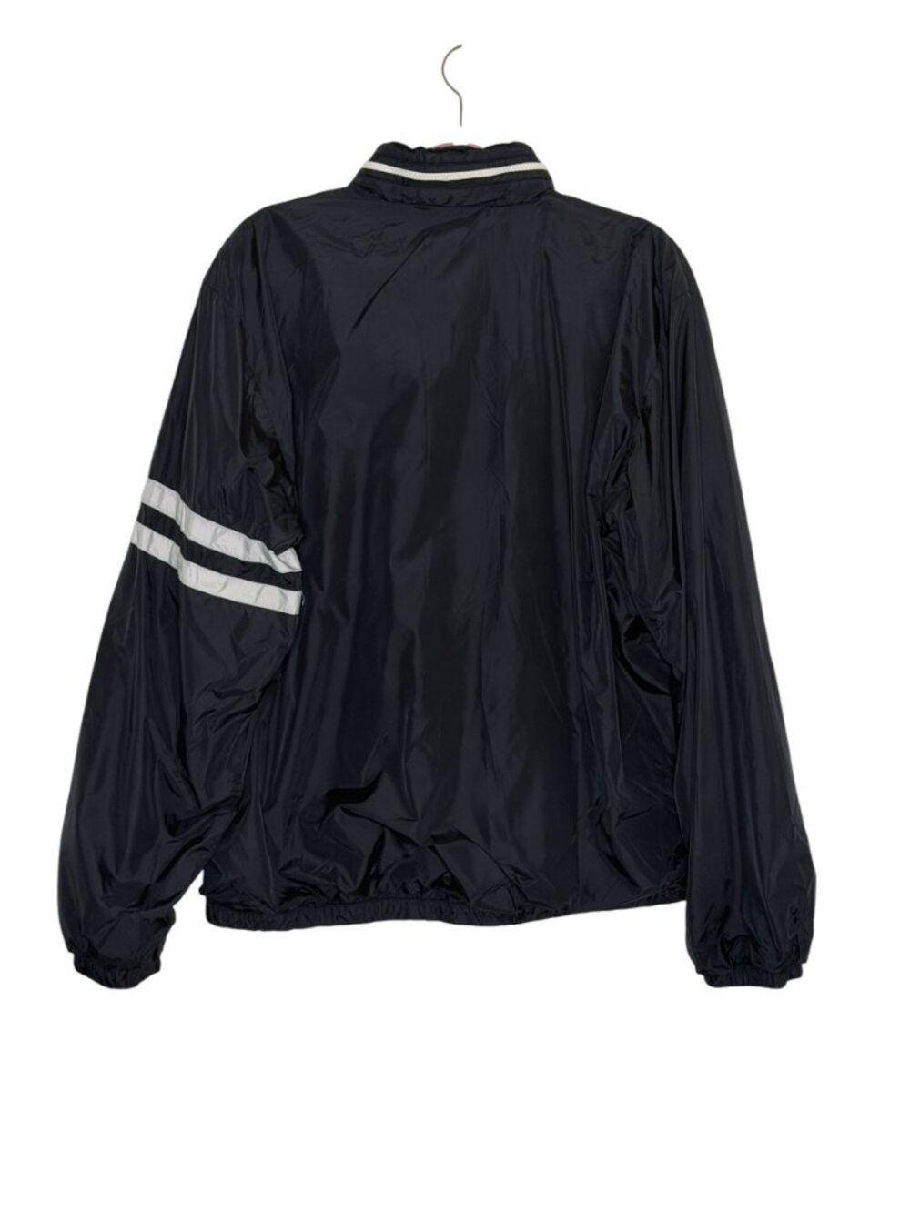 Aeropostale Nylon Windbreaker Jacket Hood Zip Front Mens Black White L - Picture 4 of 6